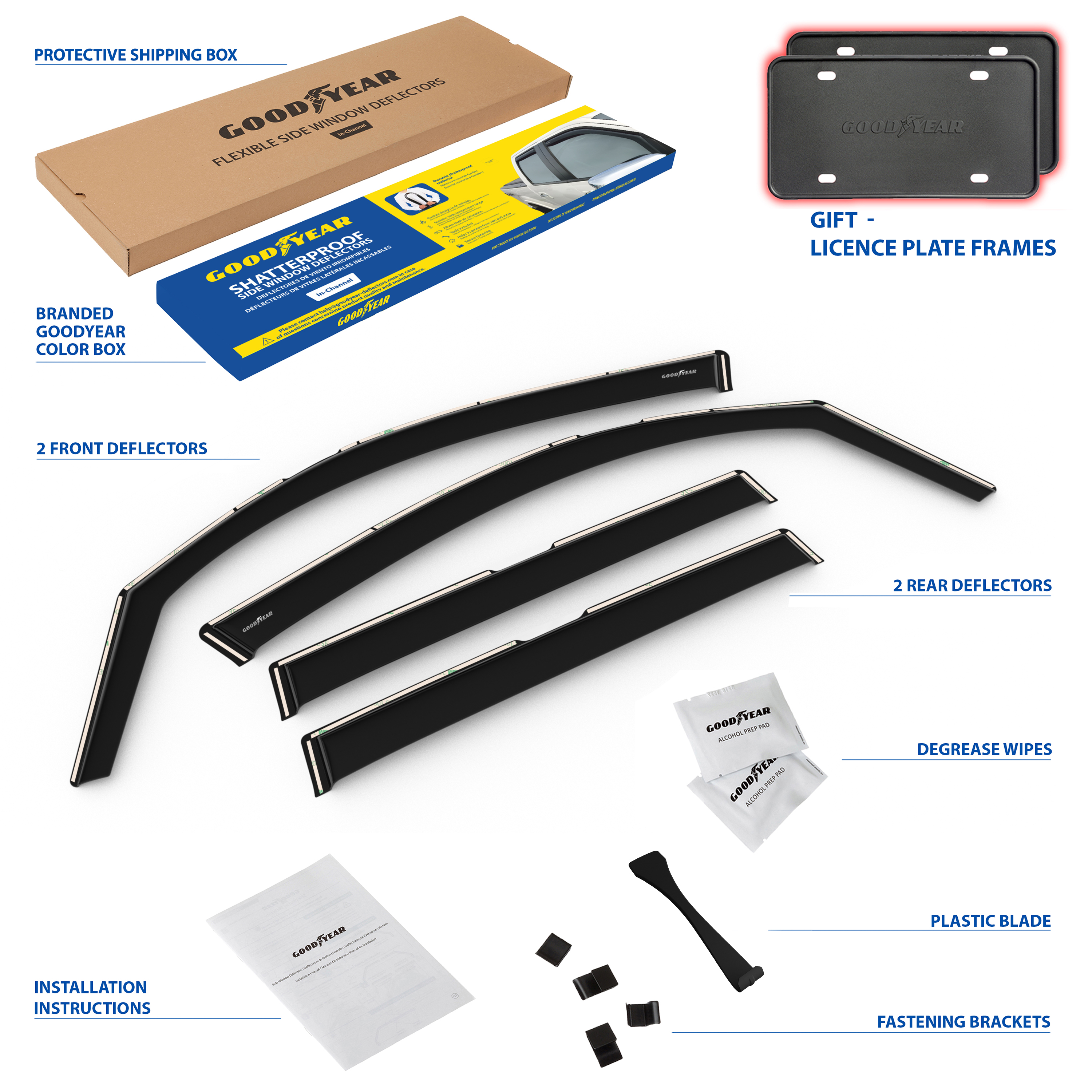 Goodyear Shatterproof in-Channel Window Deflectors for Subaru Forester  2019-2023, Rain Guards, Window Visors for Cars, Vent Deflector, Car  Accessories, pcs GY003473