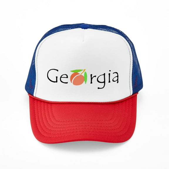 CafePress - Georgia Peach - Adjustable Unisex Printed Trucker Hat with Mesh Back