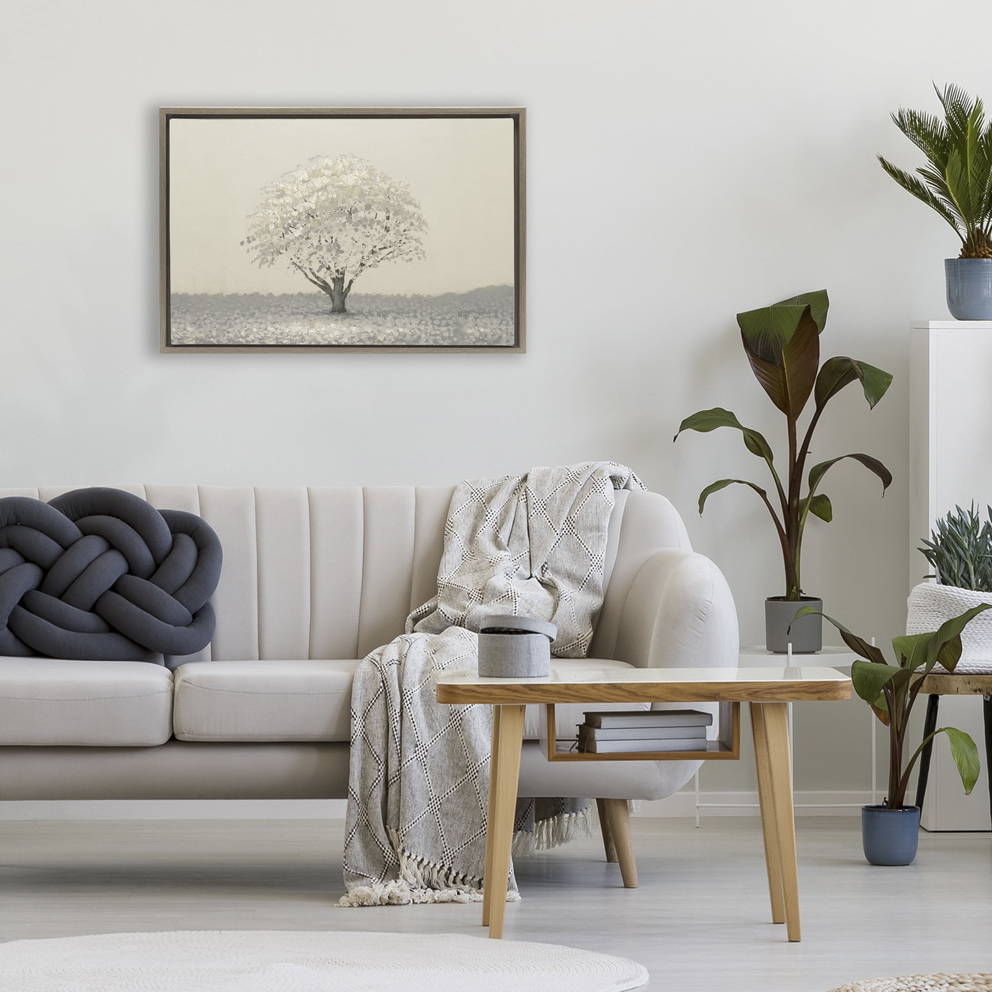 Stupell Industries Neutral Radiance Tree Brown Framed Floater Canvas Wall Art, design by Michael Marcon