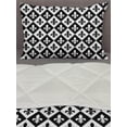thumbnail image 3 of Fleur De Lis Comforter & Sham Bedding Set, Checkerboard Pattern Rectangles European Heraldic Design Monochrome Emblem, 3 pcs Duvet Set Microfiber Filling Quilt, 5 Sizes, Black White, by Ambesonne, 3 of 4