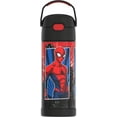 thumbnail image 3 of (4 pack) Thermos Kids Stainless Steel Funtainer Water Bottle with Straw, Dishwasher Safe, Leak Proof, Spiderman, 14 oz, 3 of 14