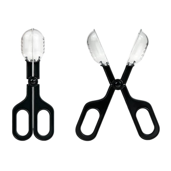 Plastic Poop Clip for Insect Snake Mouse Feeding,Black Reptile Pet Feeding Tongs, Terrarium Cleaning Tool,