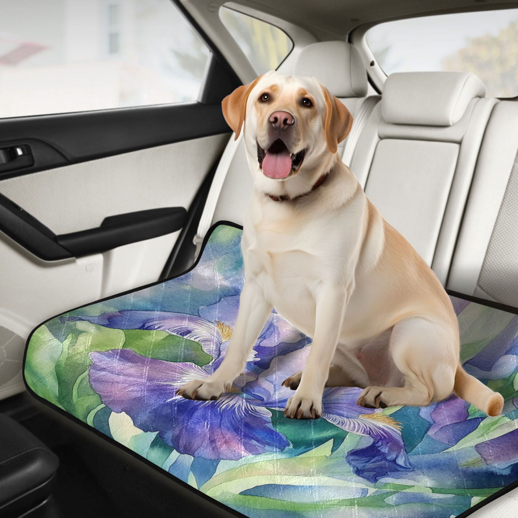 Washable Pet Pee Pads with Super Absorbent Reusable Training Pads for Dogs & Cats Beautiful Iris Flower