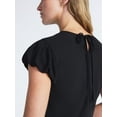 thumbnail image 5 of Scoop Women’s and Women’s Plus Tie Back Mini Dress with Volume Sleeves, Sizes XS-4X, 5 of 5
