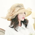 thumbnail image 4 of Sombrero para el sol para mujer, sombrero de copa de malla, sombrero para el sol de verano, sombrero retro para exteriores, sombrero para playa, francés, europeo y americano, 4 of 5