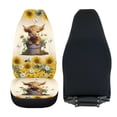 thumbnail image 4 of Renewold Highland Cow Sunflower Butterfly Car Seat Cover Front Car Seats Protector Vehicle Cushion Covers Bucket Seats Protector Washable Universal Fit Most Cars, 4 of 7