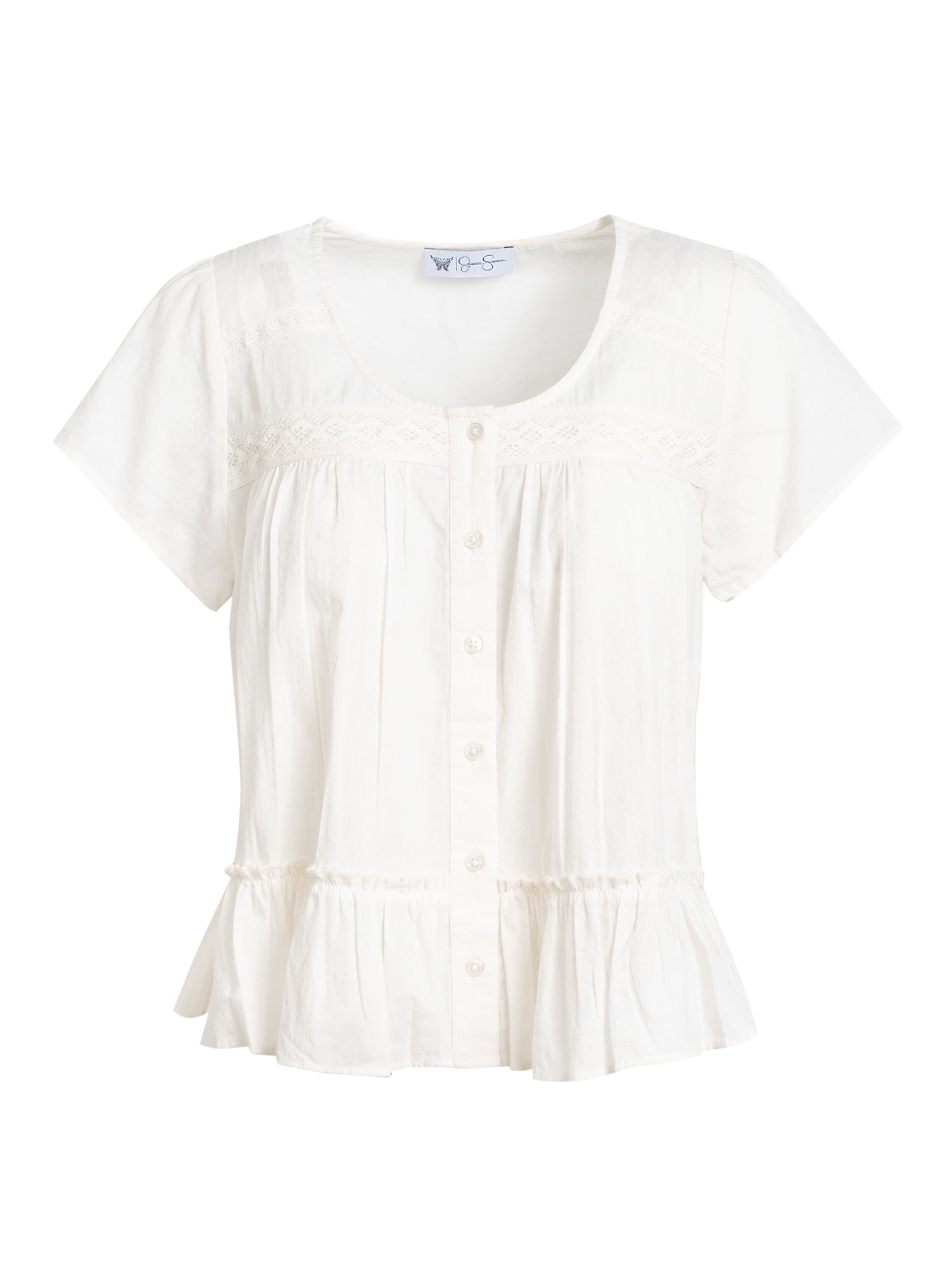 Jessica Simpson Women's Kamiya Cotton Peplum Hem Blouse, Sizes XS-XL