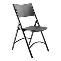 Pemberly Row 32" Modern Plastic Heavy Duty Folding Chair in Black (Set of 4)