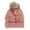 Pink, variant on Cable Knit Lined Winter Beanie with Synthetic Fur Pom (Women)
