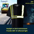 thumbnail image 3 of ProtectX 3-Pack High Visibility Black Heavy-Duty Short Sleeve Reflective Safety T-Shirt Type R Class2, US Size 3XL, 3 of 7