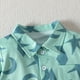 thumbnail image 2 of Gibobby Camisa Elegante Para Niños Camisetas informales con estampado de manga corta para niños pequeños y niñas de verano con bolsillo para ropa de niños(Glauco, 4-5 Años), 2 of 5