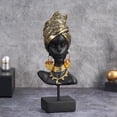 thumbnail image 4 of Mujer africana Busto Estatua Figuras Mujeres Escultura Obra de arte Resina Artesanía Cultura africana Temática para mesa Librería Decoración Macarena Estatua de busto de mujer, 4 of 8