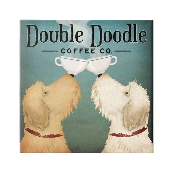 Stupell Industries Doodle Dog Vintage Coffee Company Sign Graphic Art Gallery Wrapped Canvas Print Wall Art, Design by Ryan Fowler