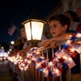thumbnail image 4 of Independence Day Patriotic String Lights 5M 50LED or 10M 100LED Glowing Star Flag Design Plug in Timer Function for 4th of July BBQ Backyard Porch Party Decoration, 4 of 9