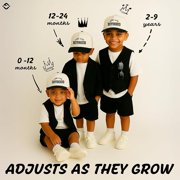 Funky Junque Kids Trucker Hat Baseball Cap - Two Tone Vintage Baby Baseball Cap, Infant Baseball Hat, Toddler Snapback Hat - Long Live Boyhood - Black/Beige