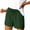 Army Green, variant on Womens Linen Shorts Striped Elastic Waist Drawstring Side Split Sporty Shorts Pants With Pockets