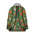 thumbnail image 3 of Football and Basketball Green Pattern Backpack for School, Cute School Bag with Adjustable Shoulder Straps and Padded Back, 15.3"x11"x7.1", 3 of 5