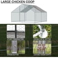 thumbnail image 3 of Walnest 10'x10' Large Metal Chicken Coop Walk-in Poultry Cage with Waterproof&Anti-UV Cover, Galvanized Steel Spire Top Coops with Door for Outdoor Backyard Farm Use, 3 of 8