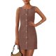 thumbnail image 1 of Karight Women's Formal Shirt Dresses Summer Business Sleeveless Button Down Short Dress Elegant Work Office Outfits, 1 of 7