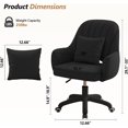 thumbnail image 2 of Home Office Chair Velvet Vanity Chairs Cute Makeup Desk Chair with Wheels Mid Back Computer Chairs Height Adjustable Small Swivel Rolling Task Chair, 2 of 11