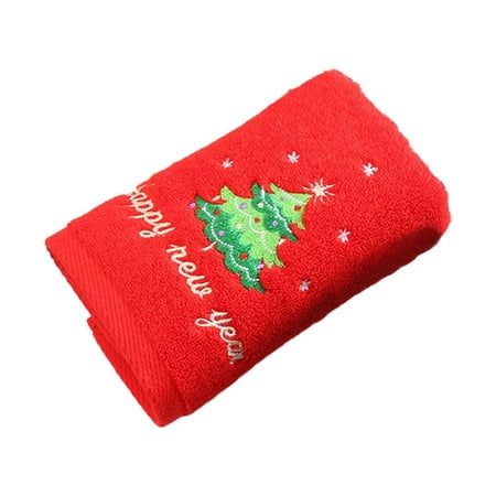 

Bouanq Christmas Decorations Hand Wash Washing Soft Water Holidy Embroidered Gift Towels Washcloth Absorption Comfortable Xmas Kitchen Cotton Absorbent Christmas For Dish Cloths Face