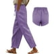 thumbnail image 4 of Pantalones informales elegantes para mujer - Bolsillos laterales y traseros funcionales - Pantalones de lino de color liso, 4 of 8