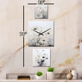 thumbnail image 3 of Designart "Fantasia of White Wildflowers" Wildflowers Oversized Wall Clock - Set Of 3 - Extra large Traditional Clock For Office Décor - Large Vertical Clock, 3 of 6