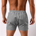 thumbnail image 4 of JTSRKL Plaid Lounge Shorts for Men Drawstring Elastic Waist Loose Relaxed Homewear Pajama Pants Casual Daily Comfort Leisure Bottoms, 4 of 7
