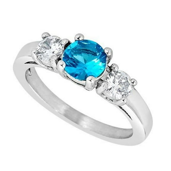 Women's December Birthstone Ring Blue Cubic Zirconia 316L Stainless Steel Sizes 3-10 Fantasy Forge Jewelry