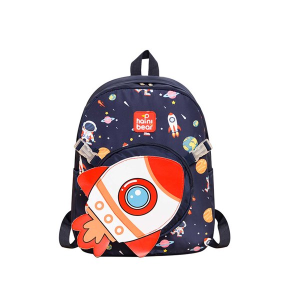 FUZHIQ School Backpack for 2nd 3rd 4th 5th Grade, 3D Cartoon Front Pocket Bookbag with Full Print, Lightweight Elementary School Bag, Dark Blue2