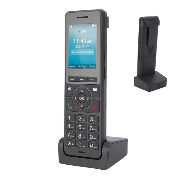Family 4G LTE Cordless Phone Portable Wifi 2.4in Color Screen Desktop Phone for Dect VoIP Black