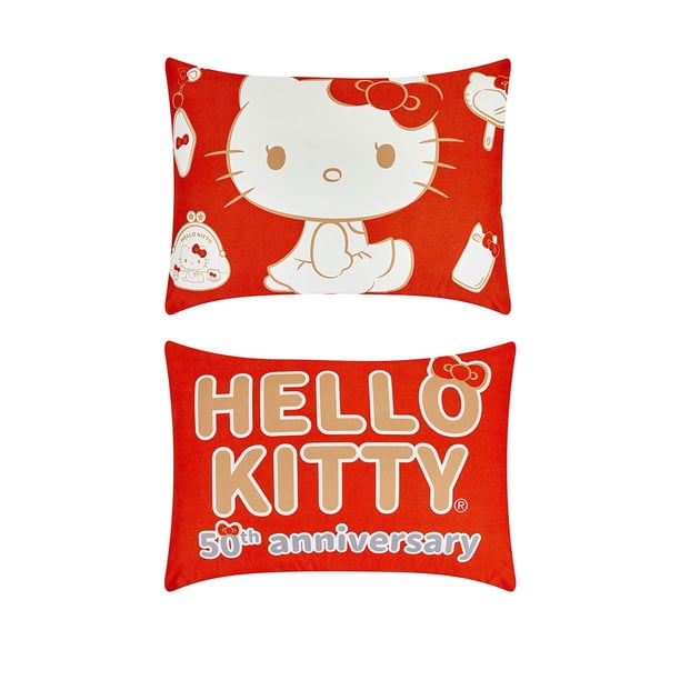 Almohada Providencia Reversible Kitty 50 Aniversario Rojo