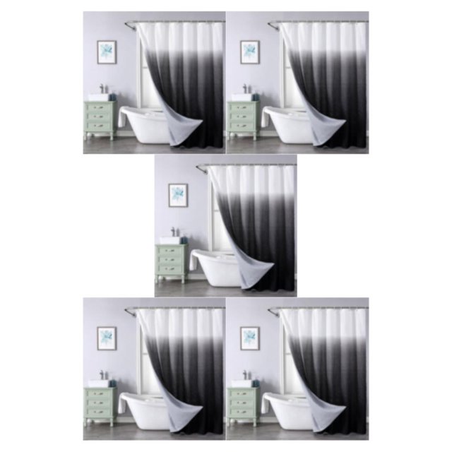 Advancent Cortina de ducha de PEVA no pasante para baños extra gruesos e higiénicos Negro 90*180 Negro Type2 NO2