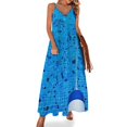thumbnail image 1 of Vestido sin mangas de piscina azul vestido de mujer vestidos largos de mujer, 1 of 7