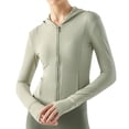 thumbnail image 3 of Chaqueta deportiva para exteriores, sudadera con capucha y cremallera informal de corte entallado para mujer, ropa de yoga, chaqueta de manga larga para correr y hacer ejercicio para otoño e invierno, 3 of 3