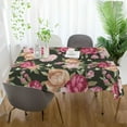 thumbnail image 6 of GZHJMY Peony Flower Tablecloth, Rectangle Waterproof Washable Polyester Table Cover for Picnic Dinner Holiday Party Decor, 60 x 120 Inch, 6 of 7