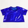 thumbnail image 6 of Posijego Kids Girls Metallic T-Shirts Short Sleeve Crop Tops Party Dance Club Trendy Dressy Blouses Sizes 2-15 Years, 6 of 8