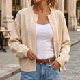 thumbnail image 2 of WRKEKC Cardigan Sweaters for Women Solid Color Long Sleeve V-Neck Button Front Loose Fit Knit Cardigan with Pockets, 2 of 7