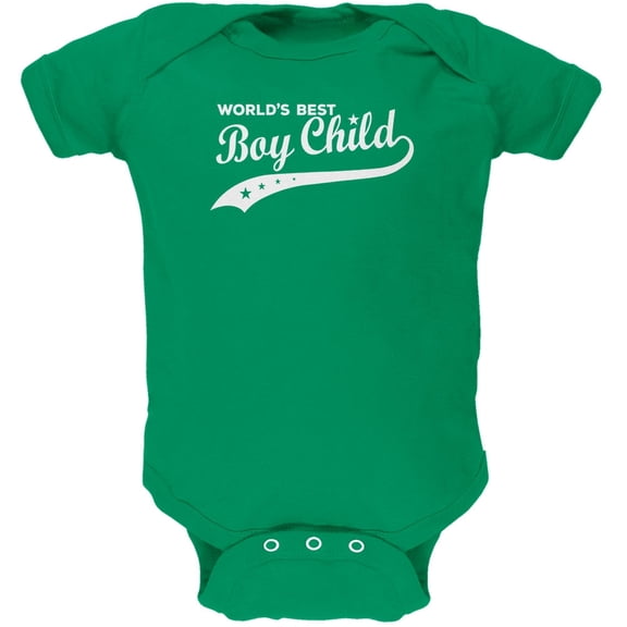 World's Best Boy Child Kelly Green Soft Baby One Piece - 9-12 months