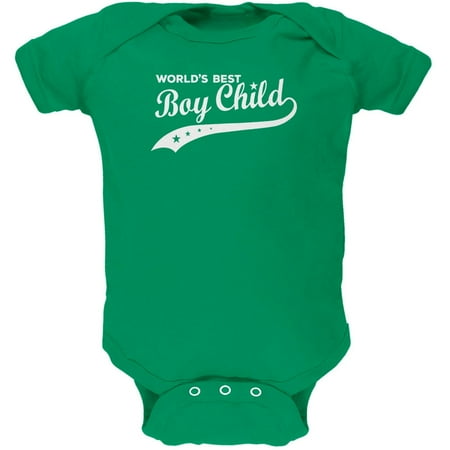 

World s Best Boy Child Kelly Green Soft Baby One Piece - 12-18 months