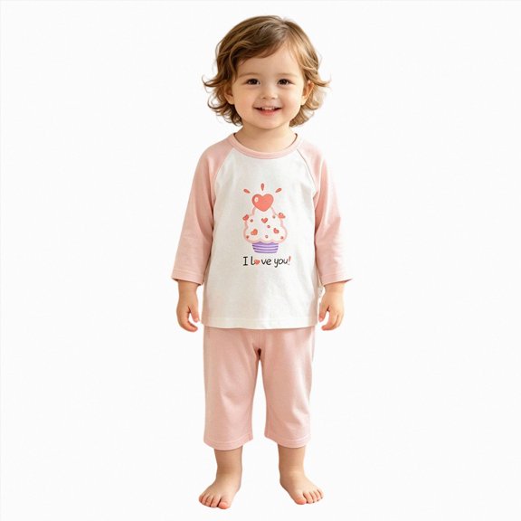 sdbrld Unisex Kids 3D Cartoon Print Two Piece Casual Suit Round Neck Long Sleeve Top Regular Long Pants,Sizes 120