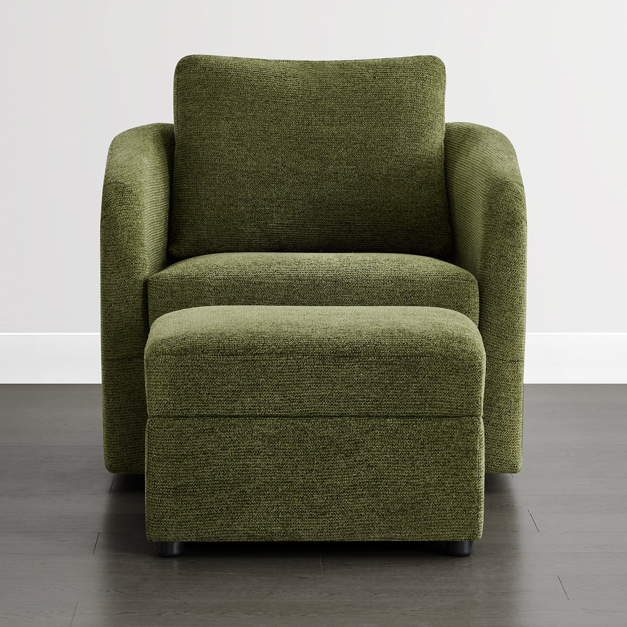 Spruce & Spring Modern Upholstered Swivel Barrel Accent Chair with Removable Slipcover Green, Single Chair