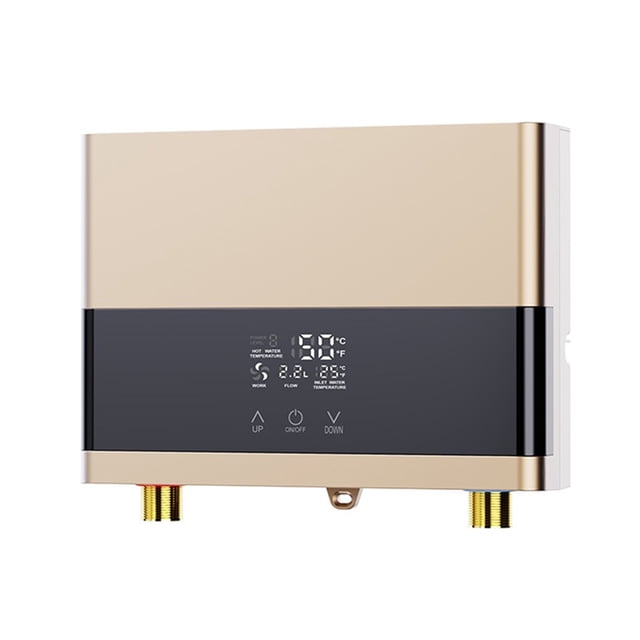 Instant Water Heater Bathroom Kitchen Wall Mounted Electric Water Heater LCD Temperature Display With Remote Control ,Convertible Temperature Scale