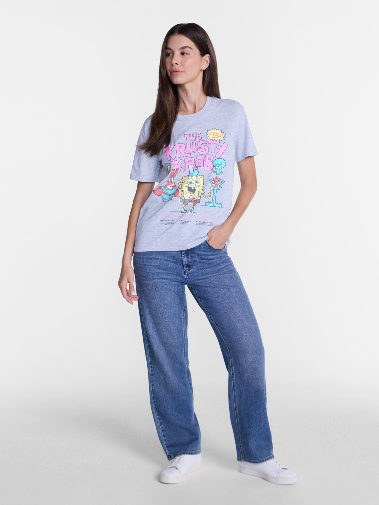SpongeBob SquarePants Women's Graphic Tee with Short Sleeves, Sizes XXS-XXL