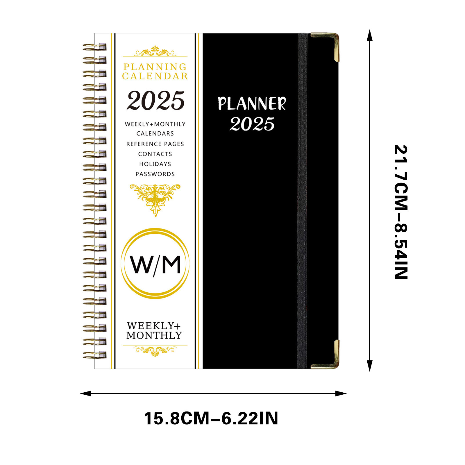 Ywbawe Clearance 2025 English Schedule A5 Planner Notebook, CoilBound