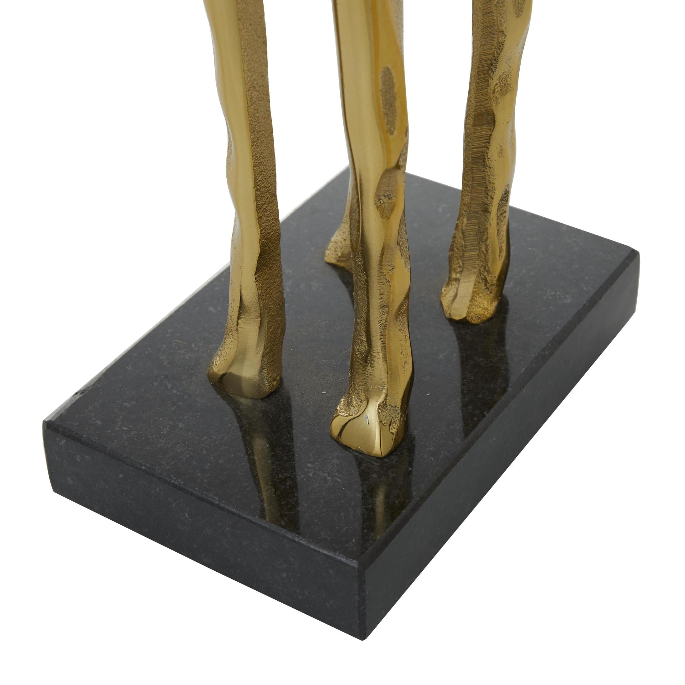 27", 24"H Gold Aluminum Metal Giraffe Sculpture, by DecMode (2 Count)
