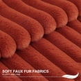 thumbnail image 3 of Pallene Faux Fur Plush Fall Throw Pillow Covers 18x18 Set of 2, Luxury Soft Fluffy Striped Decorative Pillow Covers for Sofa, Couch, Living Room, Rust, 3 of 16