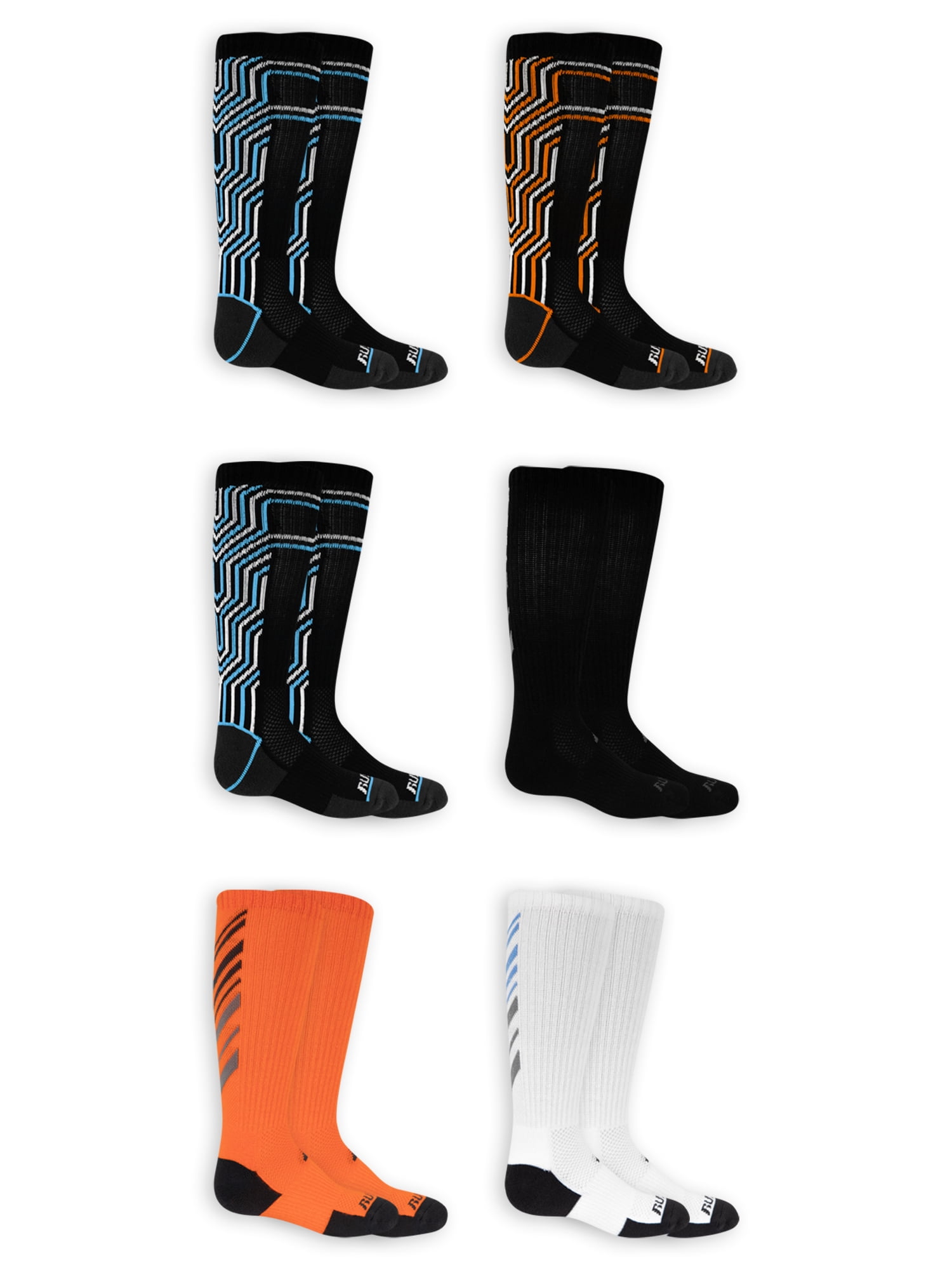 Russell Active Boys Crew Socks 6 Pack Socks