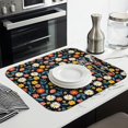 thumbnail image 3 of Pioneer Flower Floral Print Pattern Kitchen Dish Drying Mat 1 Pack, Ultra Absorbent Microfiber Drainer Mat, 16"x18", 3 of 6
