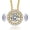 02 Round - 14K Gold, variant on MomentWish Moissanite Dance Necklace for Women 925 Sterling Silver Necklace Anniversary Valentine's Day Gift